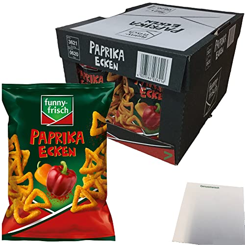 Funny Frisch Paprika Ecken Knabbergebäck pikant-würzige Knabberei 14er Pack (14x75g Tüte) + usy Block von usy