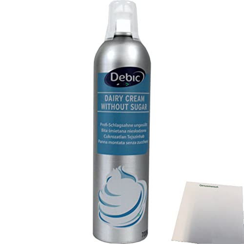 usy Bundle für Gastro Sprühsahne ungesüßt 35% von Debic (700ml Flasche, blau) + usy Block von usy