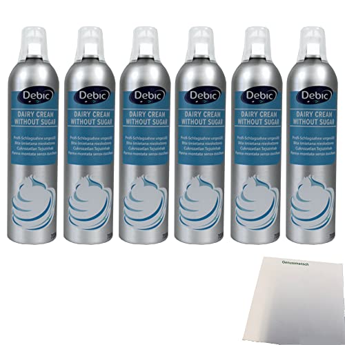 Gastro Sprühsahne ungesüßt 35% von Debic 6er Pack (6x700ml Flasche, blau) + usy Block von usy