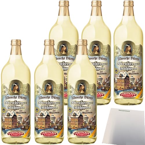 Gerstacker Albrecht Dürer weißer Glühwein 9,6% vol. 6er Pack (6x1 Liter Flasche) + usy Block von usy