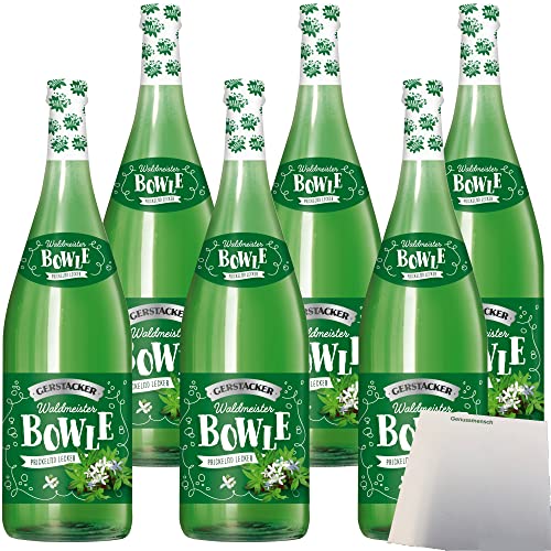 Gerstacker Waldmeisterbowle auf Weinbasis 5% vol. 6er Pack (6x1 Liter Flasche) + usy Block von usy