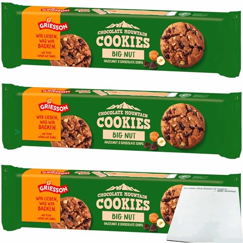 Griesson Chocolate Mountain Cookies Big Nut 3er Pack (3x150g Packung) + usy Block von usy
