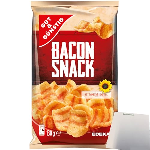 Gut&Günstig Bacon Snack herzhafter Knabberspaß (130g Packung) + usy Block von usy