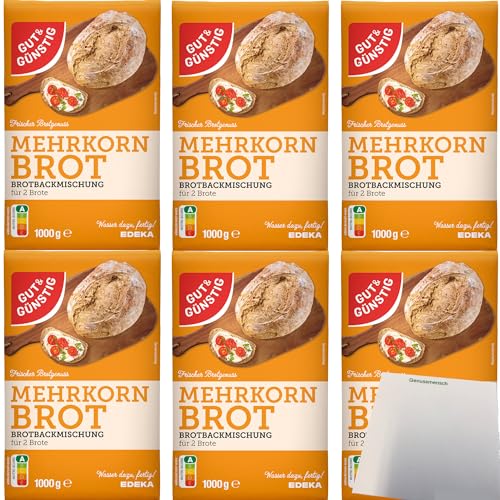 Gut&Günstig Brotbackmischung Mehrkornbrot 6er Pack (6x1000g Packung) + usy Block von usy