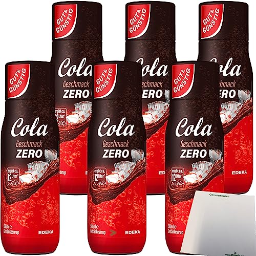 Gut & Günstig Cola Zero Getränkesirup 6er Pack (6x500ml Flasche) + usy Block von usy