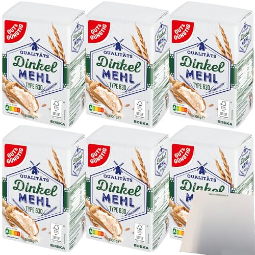 Gut&Günstig Dinkelmehl Type 630 6er Pack (6x1000g Packung) + usy Block von usy