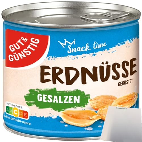 Gut&Günstig Erdnüsse geröstet und gesalzen (200g Packung) + usy Block von usy