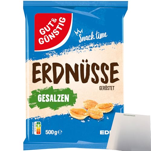 Gut&Günstig Erdnüsse geröstet und gesalzen (500g Packung) + usy Block von usy