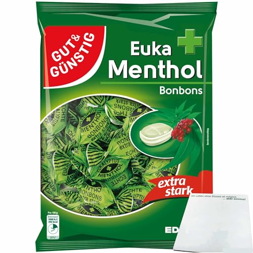 Gut&Günstig Euka-Menthol-Bonbons extra stark (300g Packung) + usy Block von usy