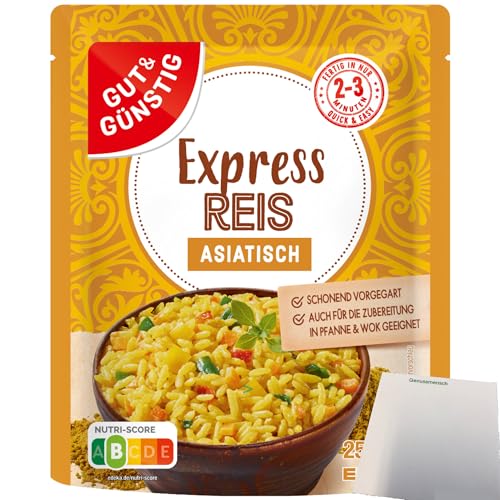 Gut&Günstig Express Reis Asiatisch (250g Packung) + usy Block von usy