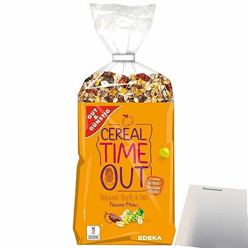 Gut&Günstig Früchte-Müsli mit 32% Fruchtgehalt und Vollkornflocken + usy Block von usy