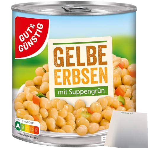 Gut&Günstig Gelbe Erbsen mit Suppengrün (800g Dose) + usy Block von usy