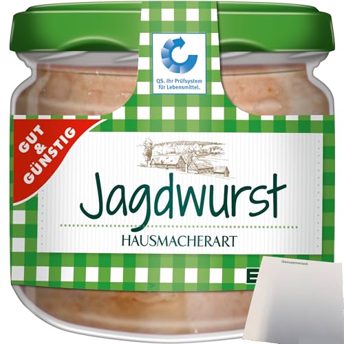Gut&Günstig Hausmacher Jagdwurst Norddeutscher Art (250g Glas) + usy Block von usy