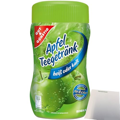 Gut&Günstig Instant Apfel-Teegetränk kalt oder heiß zu genießen 50% kalorienreduziert (400g Packung) + usy Block von usy