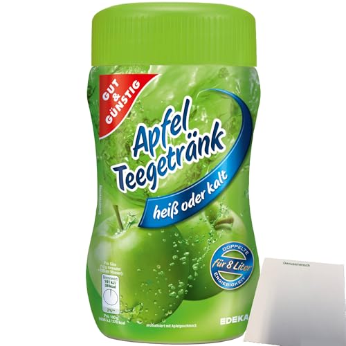 Gut&Günstig Instant Apfel-Teegetränk kalt oder heiß zu genießen 50% kalorienreduziert (400g Packung) + usy Block von usy