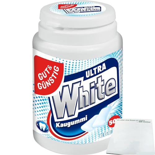 Gut&Günstig Kaugummi Ultra White zuckerfrei 50 Stck. (70,5g Dose) + usy Block von usy