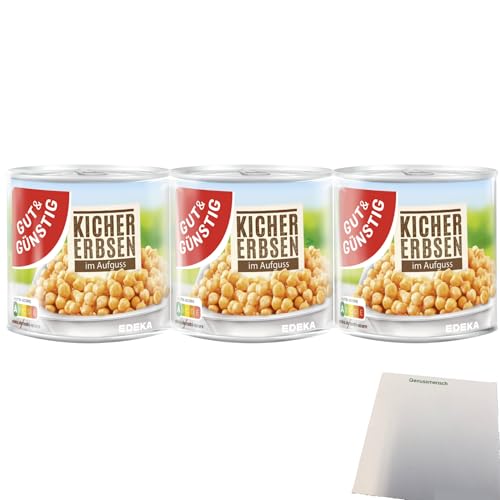 Gut&Günstig Kichererbsen im Aufguss (3x200g Dose) + usy Block von usy