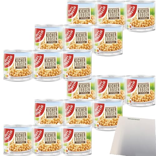 Gut&Günstig Kichererbsen im Aufguss 6er Pack (18x200g Dose) + usy Block von usy