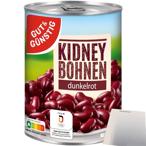 Gut&Günstig Kidneybohnen dunkelrot (400g Dose) + usy Block von usy