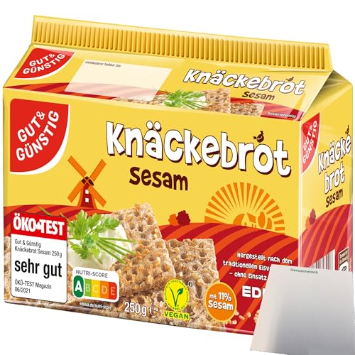 Gut&Günstig Knäckebrot Sesam (250g Packung) + usy Block von usy