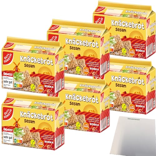 Gut&Günstig Knäckebrot Sesam 6er Pack (6x250g Packung) + usy Block von usy