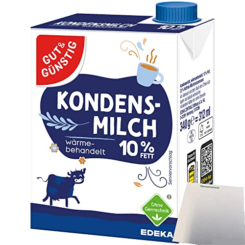 Gut&Günstig Kondensmilch 10% mit Schraubverschluss (340g Packung) + usy Block von usy