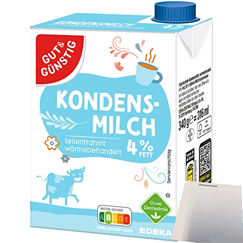 Gut&Günstig Kondensmilch 4% mit Schraubverschluss (340g Packung) + usy Block von usy