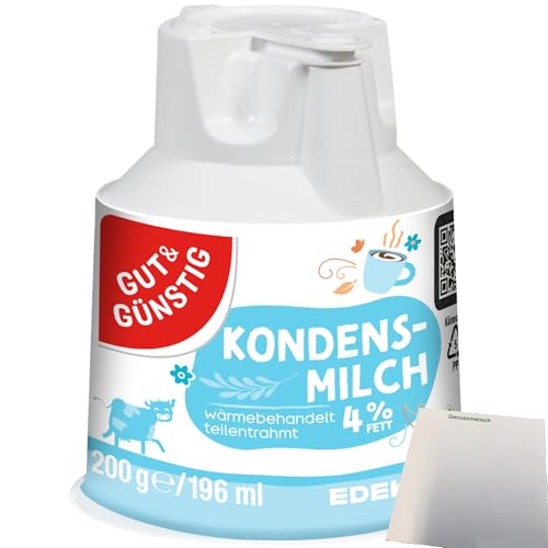 Gut&Günstig Kondensmilch Kaffeesahne Kännchen 4% (200g Packung) + usy Block von usy