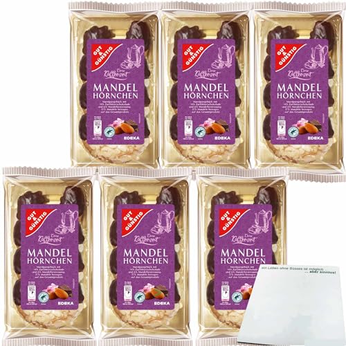 Gut&Günstig Mandelhörnchen edles Marzipangebäck veredelt mit 14 % Zartbitterschokolade 6er Pack (6x175g Packung) + usy Block von usy