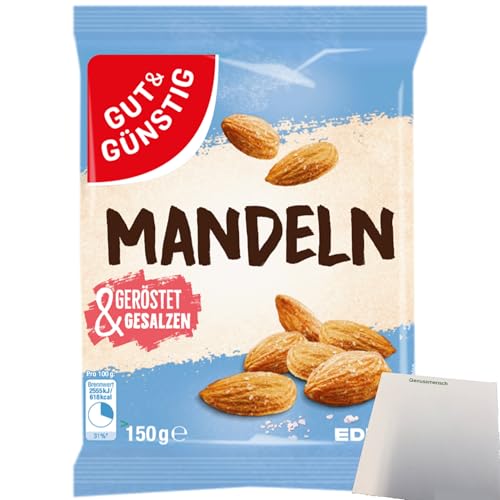 Gut&Günstig Mandeln geröstet und gesalzen (150g Packung) + usy Block von usy