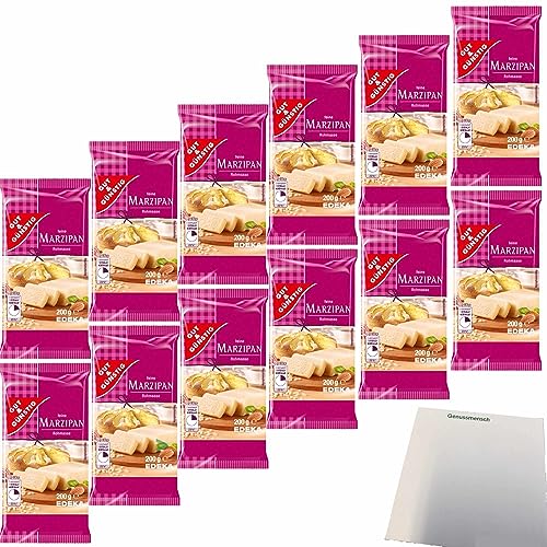 Gut&Günstig Marzipanrohmasse zum Backen und Naschen 12er Pack (12x200g Packung) + usy Block von usy