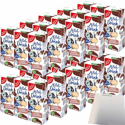 Gut&Günstig Milchdrink Schoko vollmundiger Schokogeschmack mit fettarmer Milch und Papier-Trinkhalm 10er Pack (30x200ml) + usy Block von usy