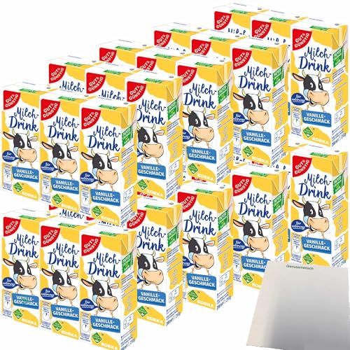 Gut&Günstig Milchdrink Vanille vollmundiger Vanillegeschmack mit fettarmer Milch und Papier-Trinkhalm VPE (30x200ml) + usy block von usy