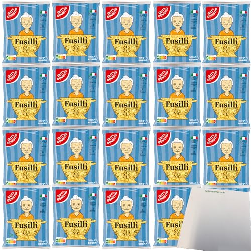 Gut&Günstig Nudeln Fusilli Pasta aus Italien VPE (20x500g Packung) + usy Block von usy