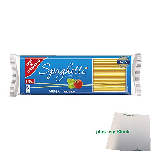 Gut & Günstig Nudeln "Spaghetti" (500g Beutel) + usy Block von usy