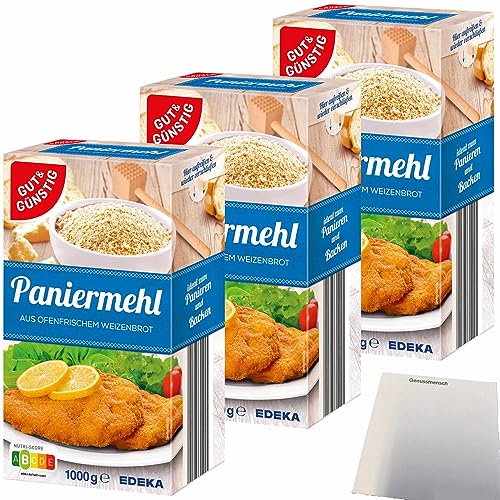 Gut&Günstig Paniermehl aus ofenfrischem Weizenbrot 3er Pack (3x1000g Packung) + usy Block von usy