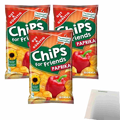 Gut & Günstig Paprika-Chips 3er Pack (3x200g Tüte) + usy Block von usy