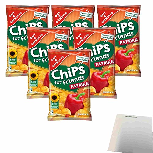 Gut & Günstig Paprika-Chips 6er Pack (6x200g Tüte) + usy Block von usy