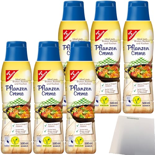 Gut&Günstig Pflanzencreme ideal zum braten backen und kochen 6er Pack (6x500ml Flasche) + usy Block von usy