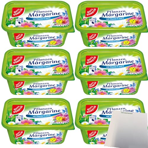 Gut&Günstig Pflanzenmargarine mit Vitamin E und D vegan 6er Pack (6x500g Packung) + usy Block von usy