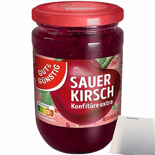Gut&Günstig Sauerkirsch Konfitüre Extras (450g Glas) + usy Block von usy