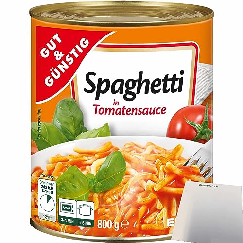 Gut&Günstig Spaghetti in Tomatensauce (800g Dose) + usy Block von usy