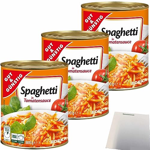 Gut&Günstig Spaghetti in Tomatensauce 3er Pack (3x800g Dose) + usy Block von usy