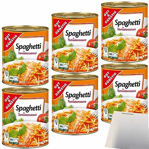 Gut&Günstig Spaghetti in Tomatensauce 6er Pack (6x800g Dose) + usy Block von usy