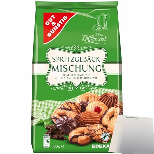 Gut&Günstig Spritzgebäckmischung mit 6 ausgewählte Spritzgebäckspezialitäten (500g Packung) + usy Block von usy