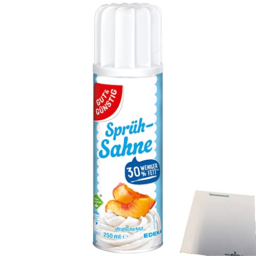 Gut&Günstig Sprühsahne leicht 21% Fett 1er Pack (1x250ml Dose) + usy Block von usy