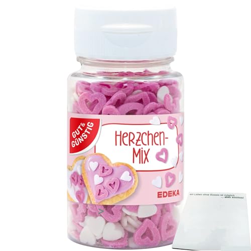 Gut&Günstig Streudekor Herzen Dekor Herzen Herzchen-Mix (57g) + usy Block von usy