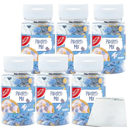 Gut&Günstig Streudekor Meer Piraten-Mix 6er Pack (6x57g) + usy Block von usy