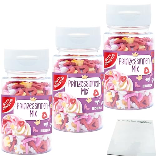 Gut&Günstig Streudekor Prinzessinen-Mix 3er Pack (3x57g) + usy Block von usy