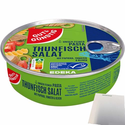 Gut&Günstig Thunfisch Salat Pasta mit klassisch-italienischen Zutaten (160g Dose) + usy Block von usy